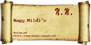 Nagy Milán névjegykártya