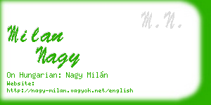 milan nagy business card