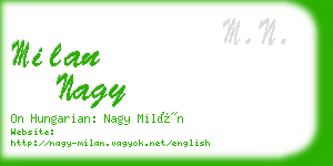 milan nagy business card